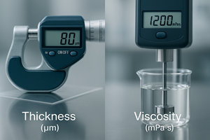 Thickness, viscosity and moisture QC tools for ODF