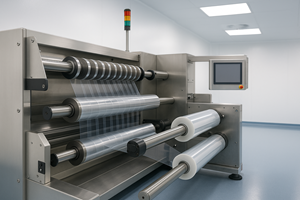 Cleanroom slitter & rewinder for ODF films